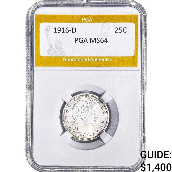 1916-D Barber Quarter PGA MS64