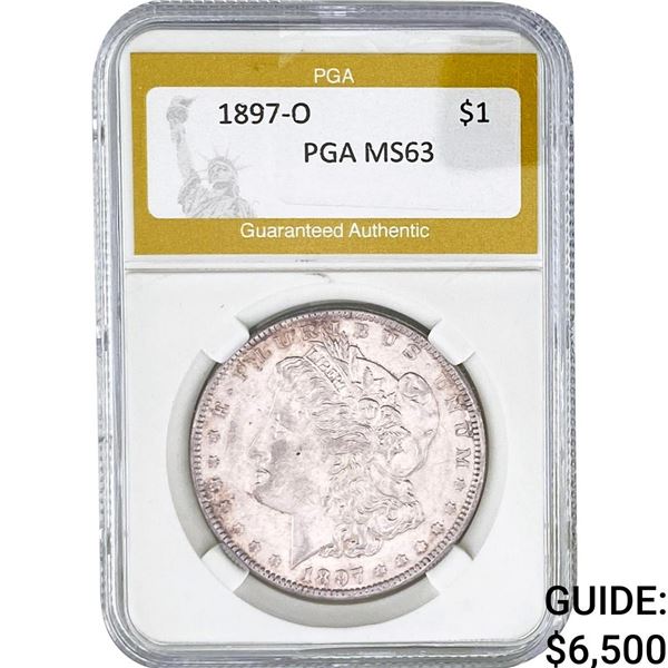 1897-O Morgan Silver Dollar PGA MS63