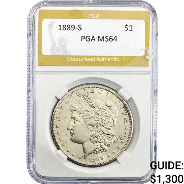 1889-S Morgan Silver Dollar PGA MS64