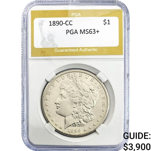 1890-CC Morgan Silver Dollar PGA MS63+