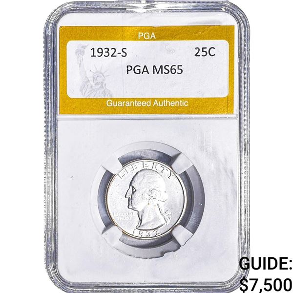 1932-S Washington Silver Quarter PGA MS65