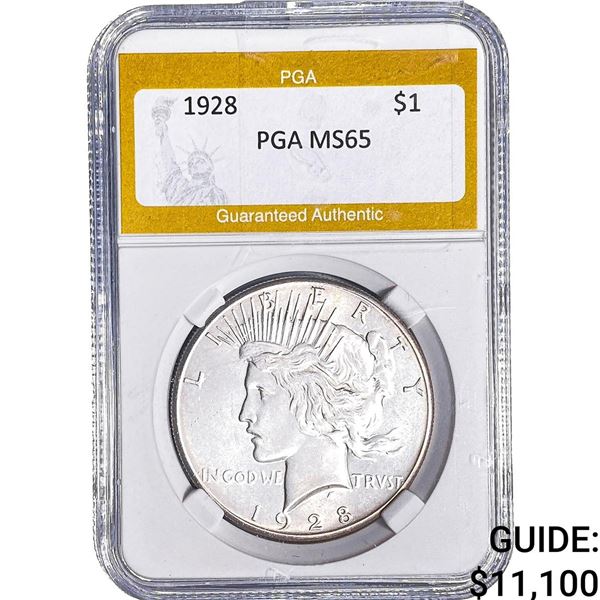 1928 Silver Peace Dollar PGA MS65