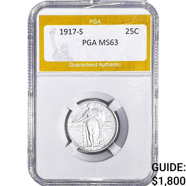 1917-S Standing Liberty Quarter PGA MS63