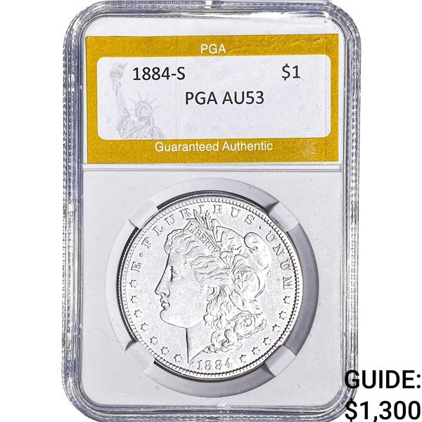 1884-S Morgan Silver Dollar PGA AU53