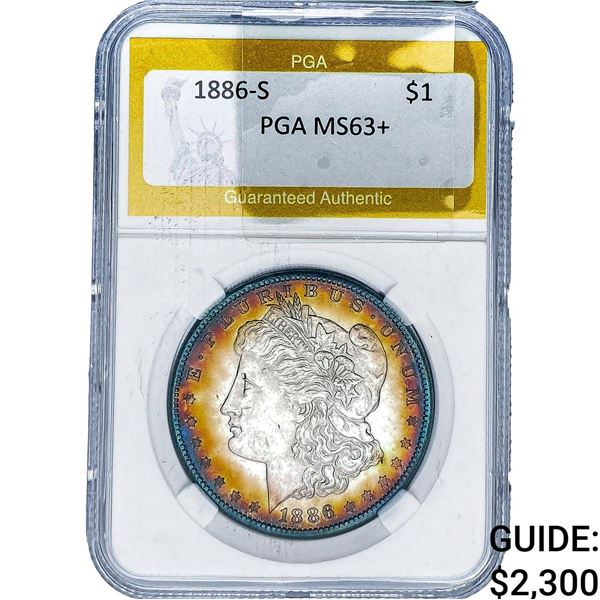 1886-S Morgan Silver Dollar PGA MS63+