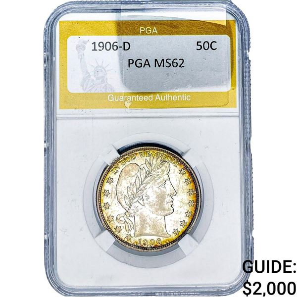 1906-D Barber Half Dollar PGA MS62