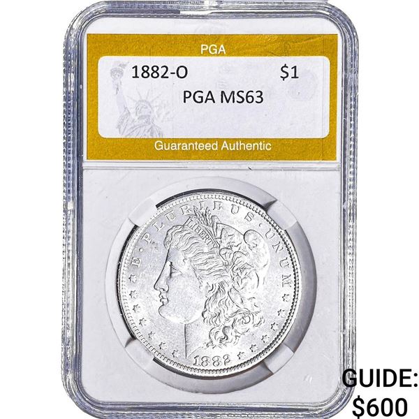 1882-O Morgan Silver Dollar PGA MS63