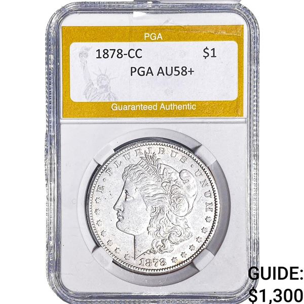 1878-CC Morgan Silver Dollar PGA AU58+