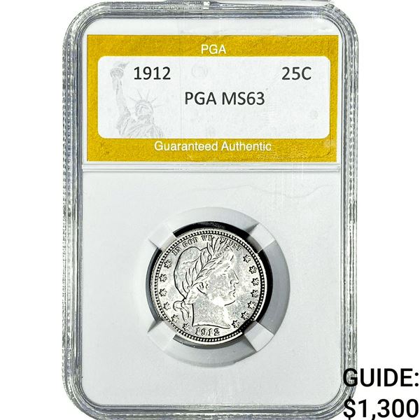 1912 Barber Quarter PGA MS63