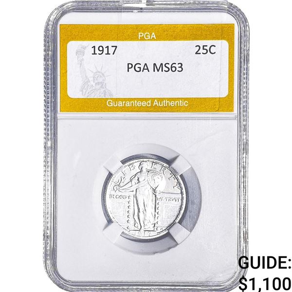 1917 Standing Liberty Quarter PGA MS63 Type 2