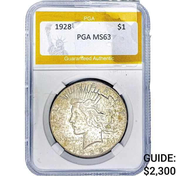 1928 Silver Peace Dollar PGA MS63