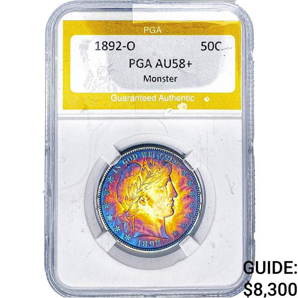 1892-O Barber Half Dollar PGA AU58+ Monster