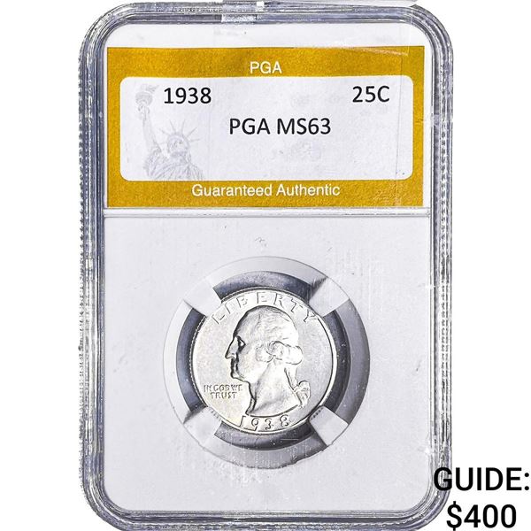 1938 Washington Silver Quarter PGA MS63