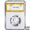 Image 1 : 1938 Washington Silver Quarter PGA MS63