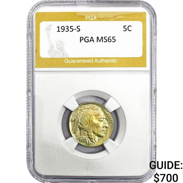 1935-S Buffalo Nickel PGA MS65