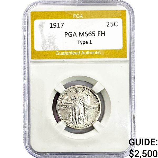 1917 Standing Liberty Quarter PGA MS65 FH Type 1