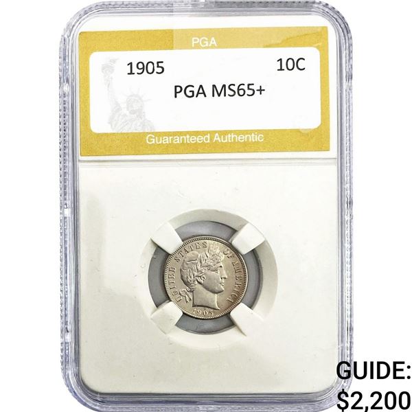 1905 Barber Dime PGA MS65+