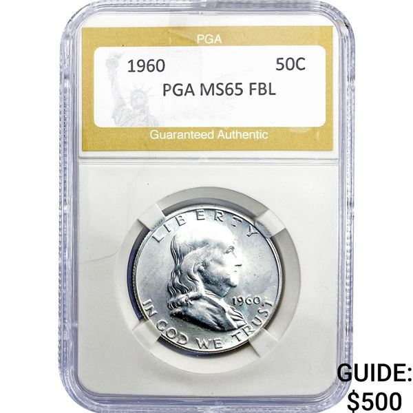 1960 Franklin Half Dollar PGA MS65 FBL