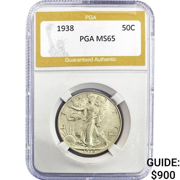1938 Walking Liberty Half Dollar PGA MS65