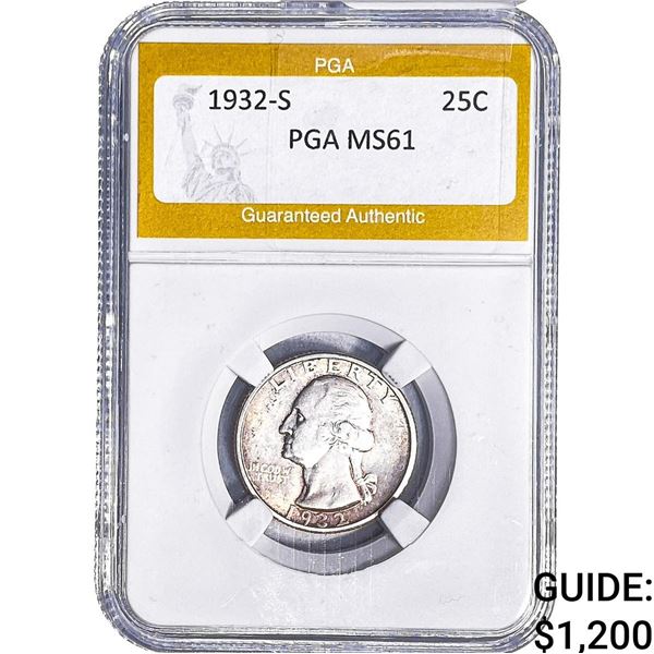 1932-S Washington Silver Quarter PGA MS61