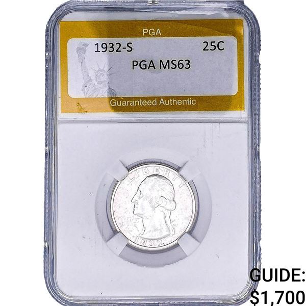 1932-S Washington Silver Quarter PGA MS63