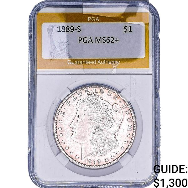 1889-S Morgan Silver Dollar PGA MS62+