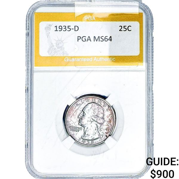 1935-D Washington Silver Quarter PGA MS64