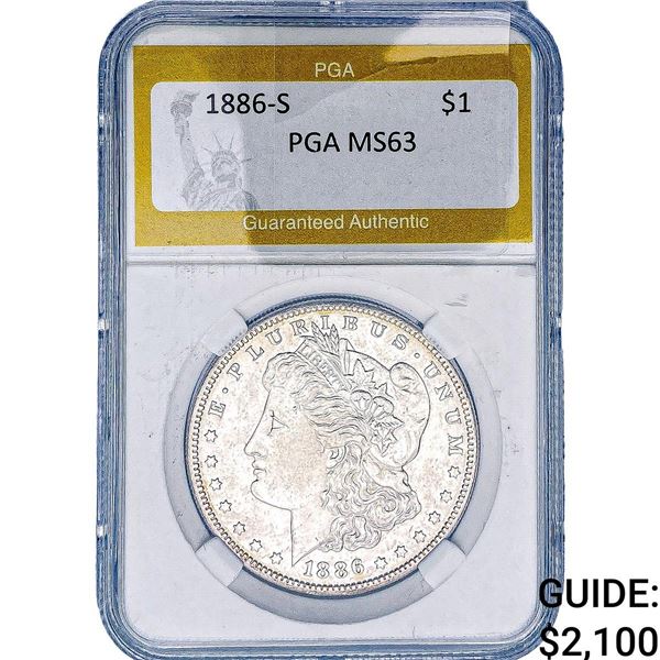 1886-S Morgan Silver Dollar PGA MS63