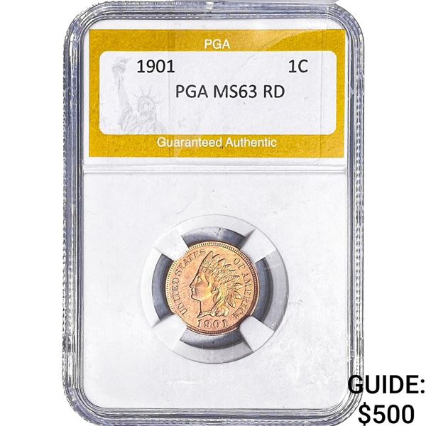 1901 Indian Head Cent PGA MS63 RD