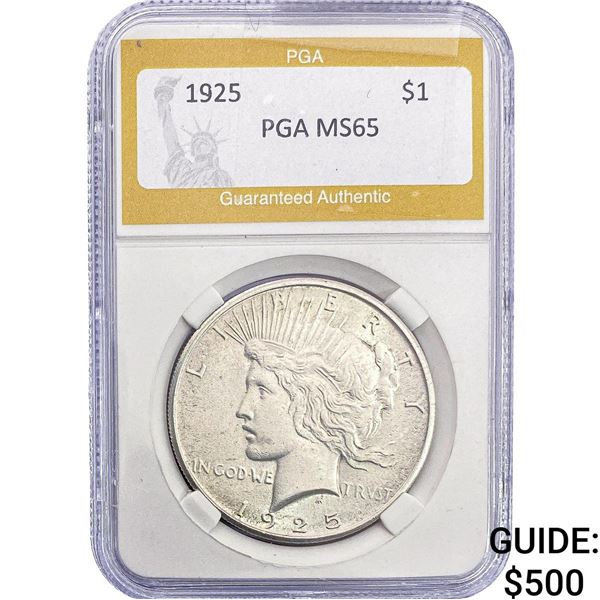 1925 Silver Peace Dollar PGA MS65