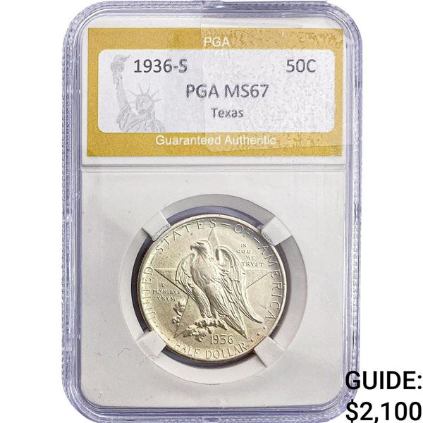 1936-S Texas Half Dollar PGA MS67