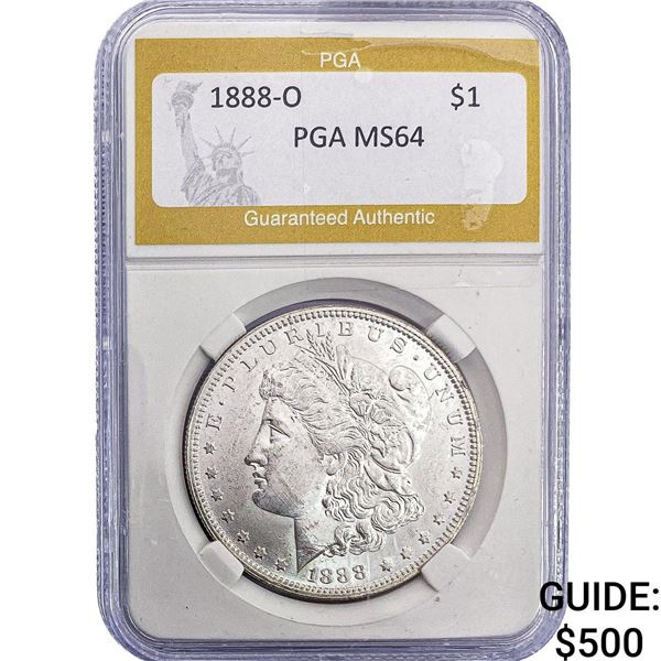 1888-O Morgan Silver Dollar PGA MS64