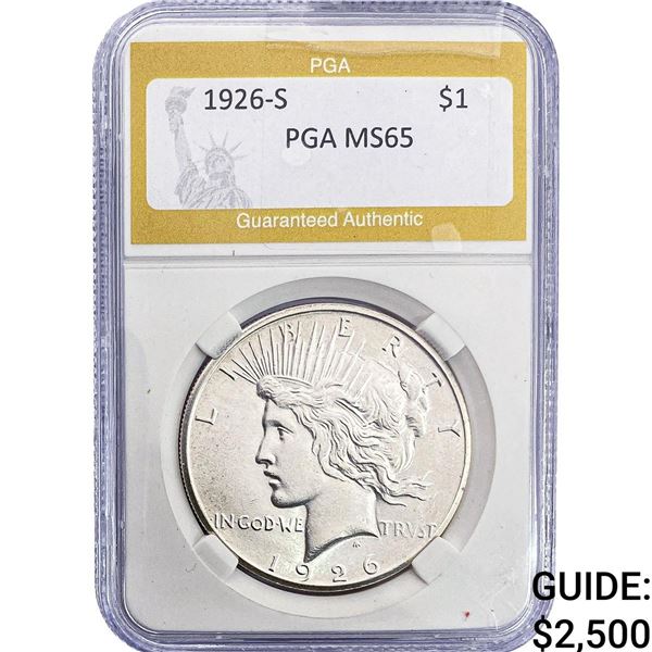 1926-S Silver Peace Dollar PGA MS65