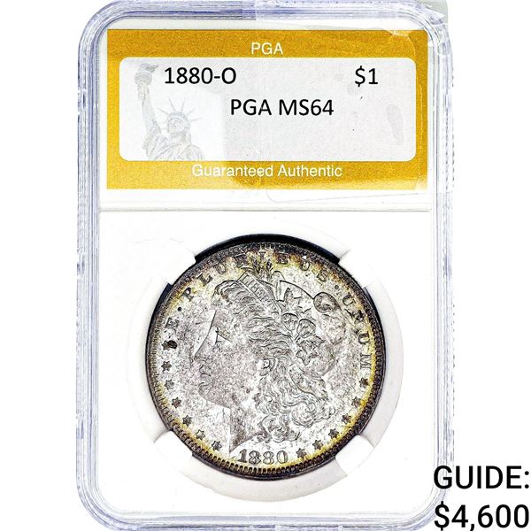 1880-O Morgan Silver Dollar PGA MS64