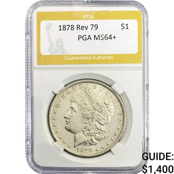 1878 Rev 79 Morgan Silver Dollar PGA MS64+