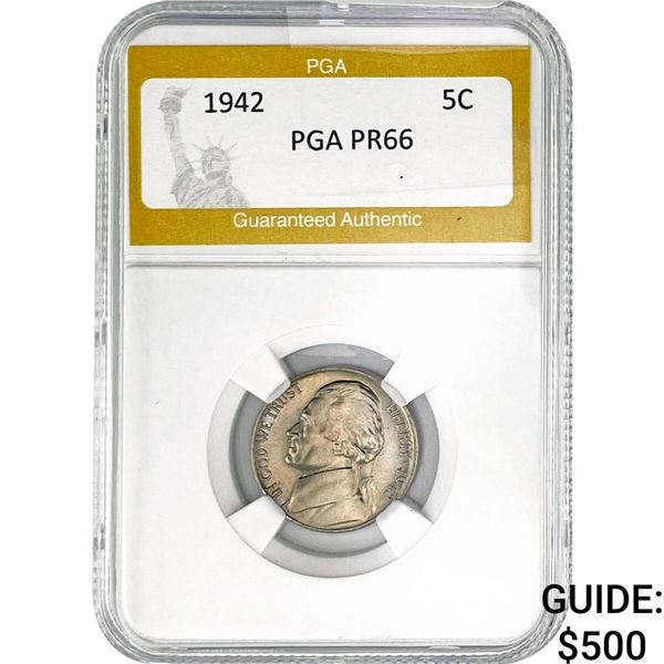1942 Jefferson Nickel PGA PR66