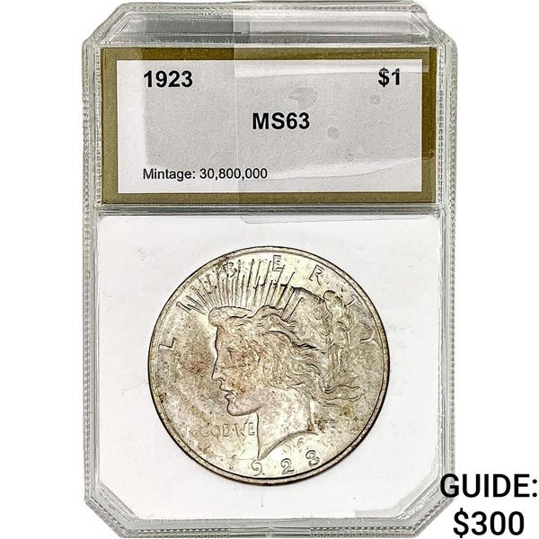 1923 Silver Peace Dollar PCI MS63