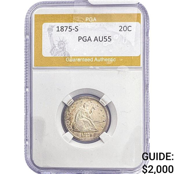 1875-S Twenty Cent Piece PGA AU55