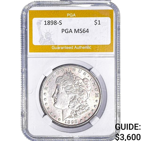 1898-S Morgan Silver Dollar PGA MS64