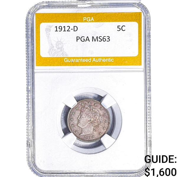 1912-D Liberty Victory Nickel PGA MS63