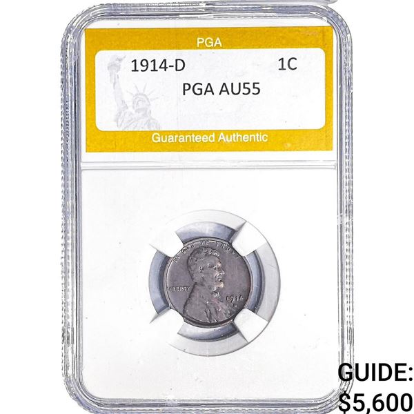 1914-D Wheat Cent PGA AU55
