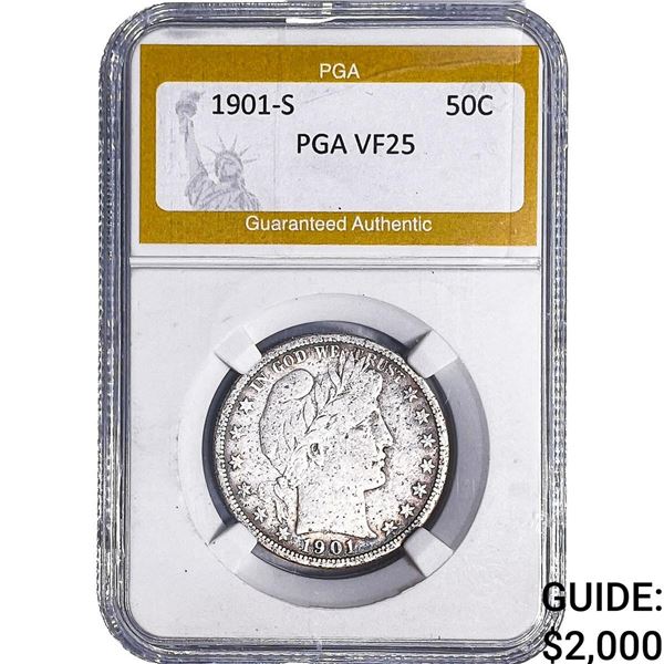 1901-S Barber Half Dollar PGA VF25