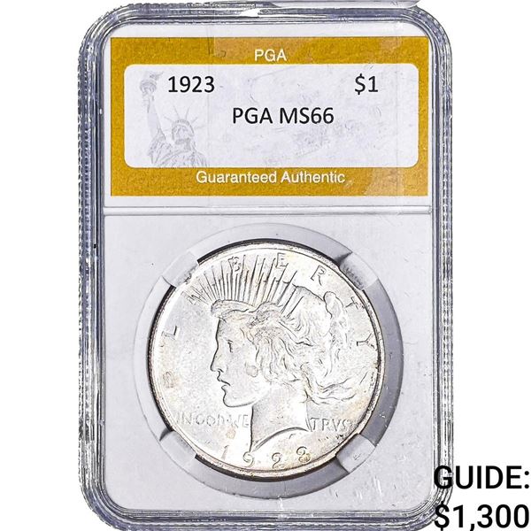 1923 Silver Peace Dollar PGA MS66