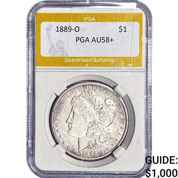 1889-O Morgan Silver Dollar PGA AU58+