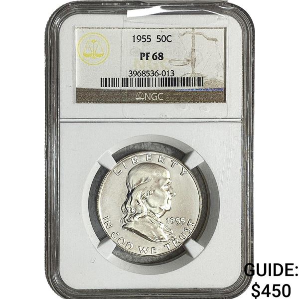 1955 Franklin Half Dollar NGC PF68