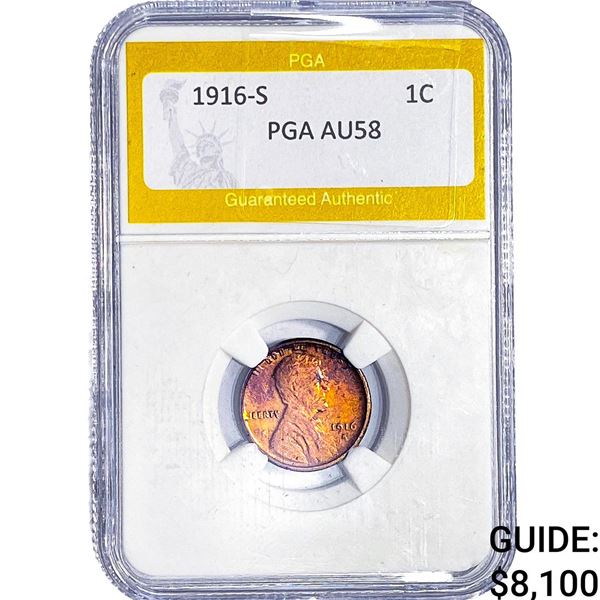 1916-S Walking Liberty Cent PGA AU58