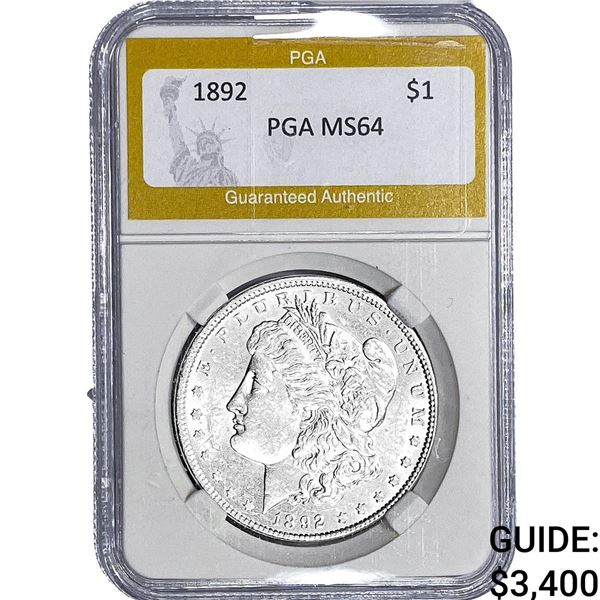 1892 Morgan Silver Dollar PGA MS64