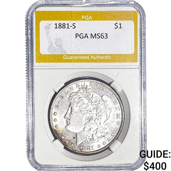 1881-S Morgan Silver Dollar PGA MS63