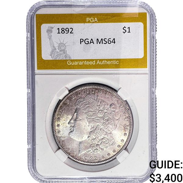 1892 Morgan Silver Dollar PGA MS64