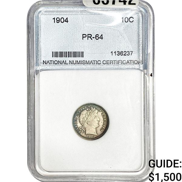 1904 Barber Dime NNC PR64